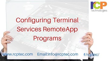 Configuring Terminal Services RemoteApp Programs