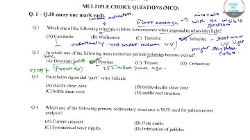 IIT JAM GEOLOGY 2017 PART 1 PAST YEAR SOLVE,COMPLETE SOLUTION,ONLINE CLASSES