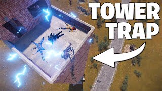 So I Built a TESLA COIL TRAP on Top of a Tower Base