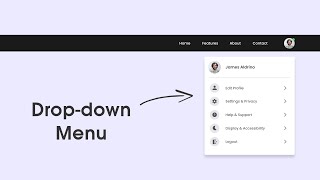 How To Make Drop-down Profile Menu Using HTML CSS &amp; JavaScript | Toggle Menu For Website