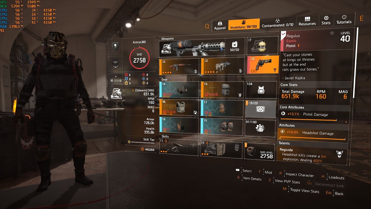 Tom Clancy's The Division 2, Hunter's Fury, Headhunter, Regulus Build