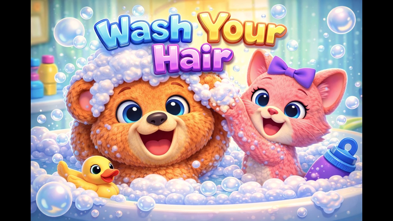 Wash Your Hair Song | Bath Time Song for Kids 👶🛁