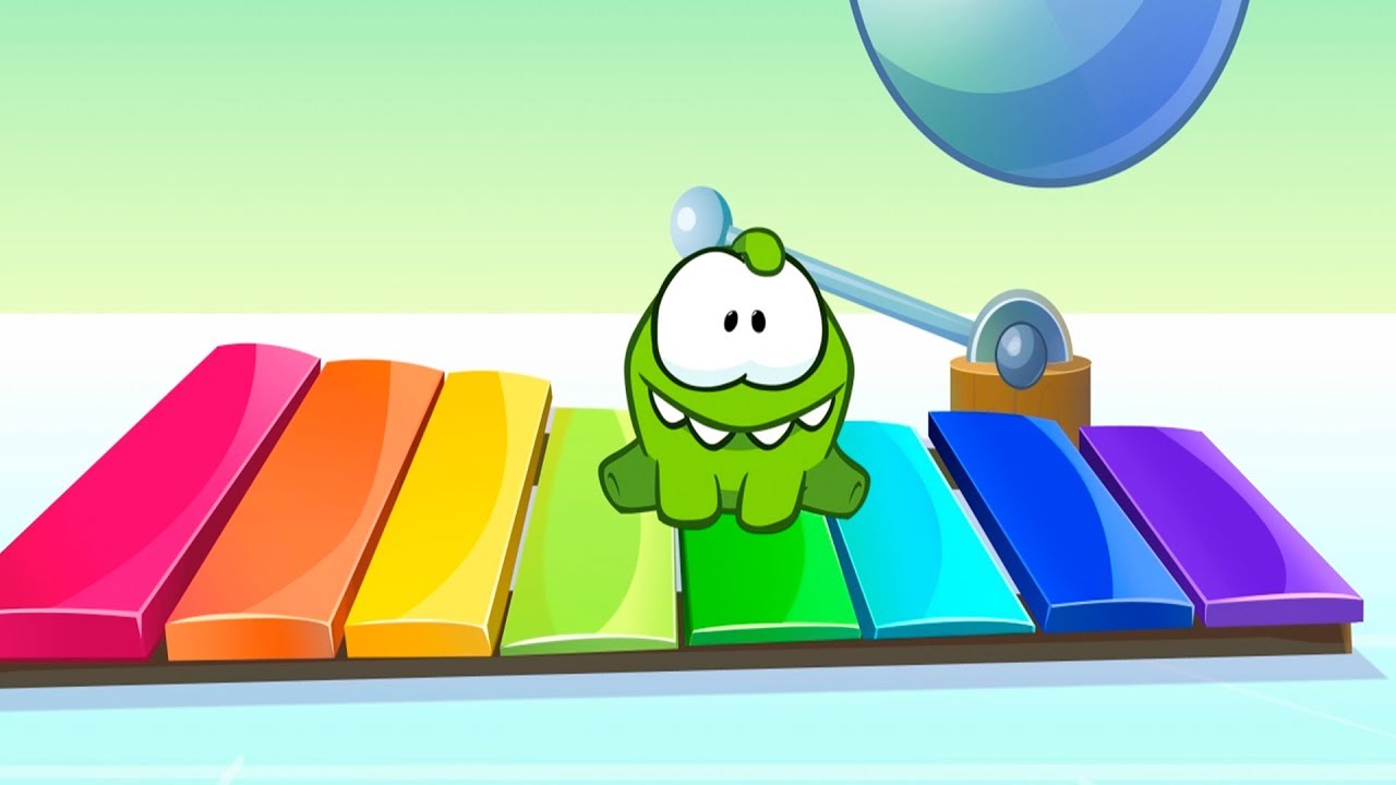 ⁣Om Nom plays xylophone and learns colors / Learn English with Om Nom / Educational Cartoon