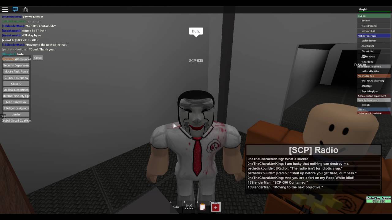 Roblox Site 61 Scp 035 Roleplay Pt 2 Youtube - roblox scp site 61 roleplay scp 079 and scp 035 test youtube