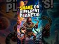 What Happens If a Snake Is Dropped on Different Planets? 😱 #shorts #space #snake
