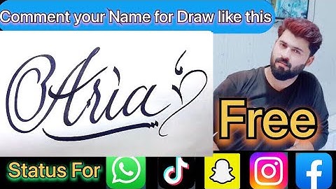 Aria Name Signature Calligraphy Status | How to Cursive write with cut Marker #aria @aria