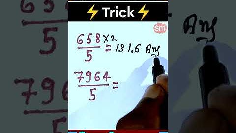 Divide trick | Any number divide by 5 easily | Maths short trick | Maths trick | vedic maths |