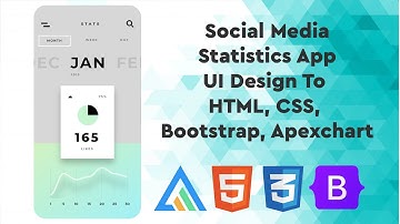 Social Media Stats Mobile App | UI Design to HTML, CSS Using Bootstrap 5 | Apexcharts