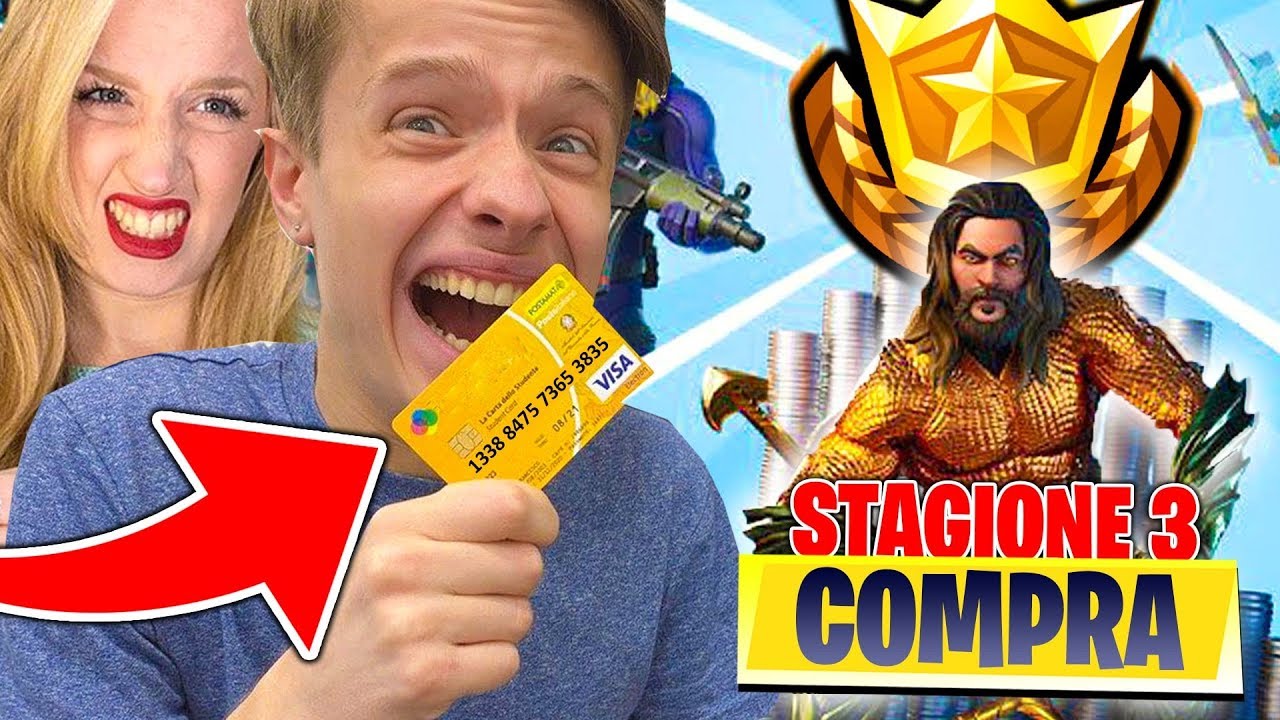 SHOPPO TUTTO IL PASS BATTAGLIA CON LA CARTA DI MIA SORELLA SU FORTNITE ...
