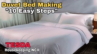 DUVET BED MAKING  '10 easy steps' (The California Roll Way) TESDA Housekeeping NC II Tutorial