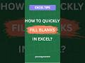 How to fill blanks in excel quickly? learn excel in tamil