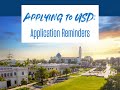 Applying to USD - Application Reminders