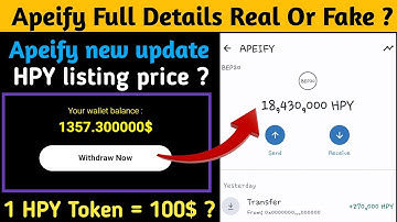 Apeify New Update | 1 HPY Token = 100$ ? | Apeify Full Details Real Or Fake | Apeify Listing Update