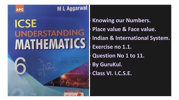 Knowing Our Numbers, Ex 1.1, Class 6, M.L. Aggarwal. ICSE UNERSTANDING MATHEMATICS.