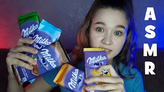картинка: АСМР итинг шоколада Milka | ASMR eating of Milka chocolate