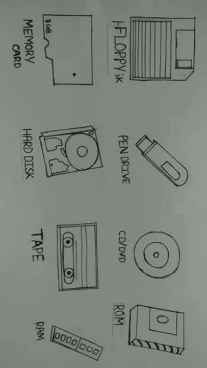 Computer Storage devices drawing / Play with Sai #art #computer # ...