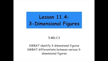 Lesson 11.4 - 3Dimensional Figures
