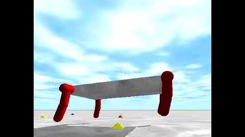 HyperNEAT - Worst Evolved Gait - Slow Motion - Clune et al. CEC 2009.