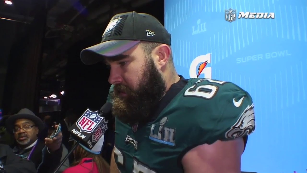 Former walk-on Jason Kelce gets VERY emotional after Super Bowl win