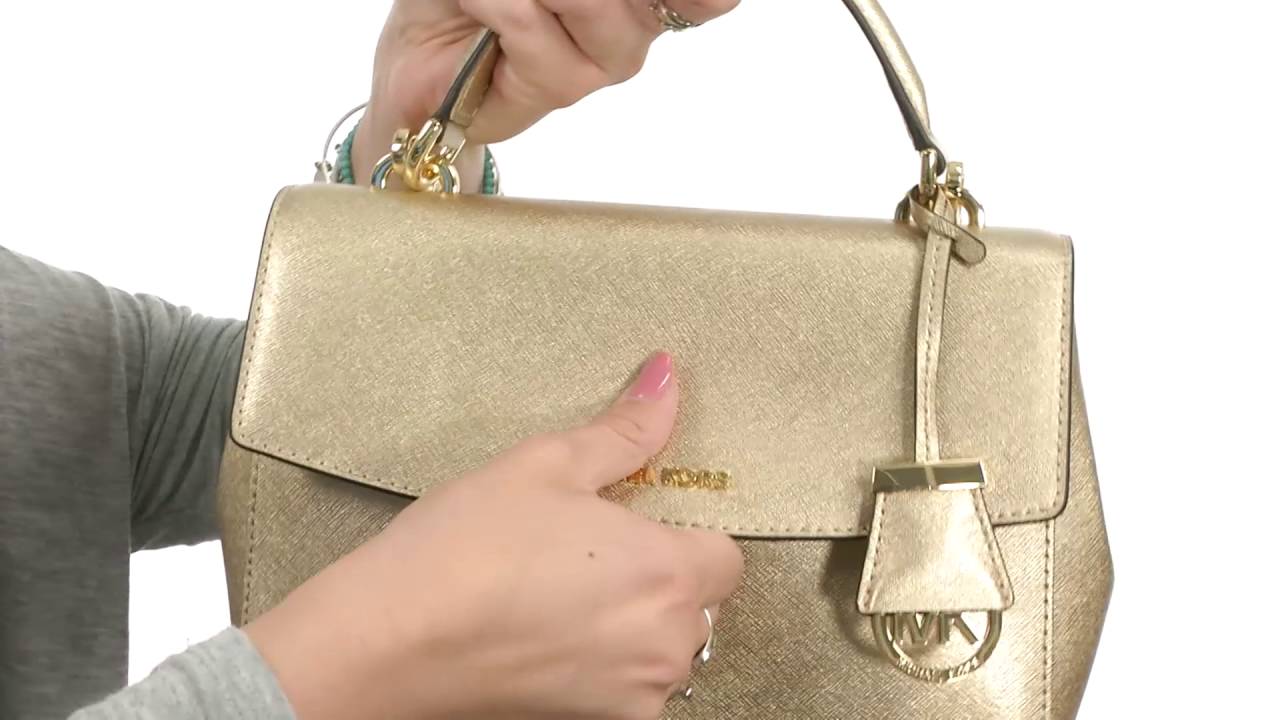 Michael Kors Ava XS Crossbody in Pale Gold, Women's Fashion, Bags