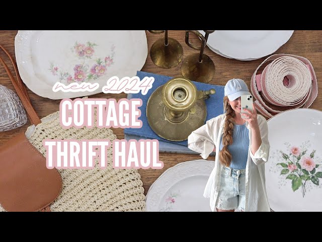 NEW COTTAGE STYLE GOODWILL THRIFT HAUL! | THRIFTING FOR SUMMER 🩵 class=