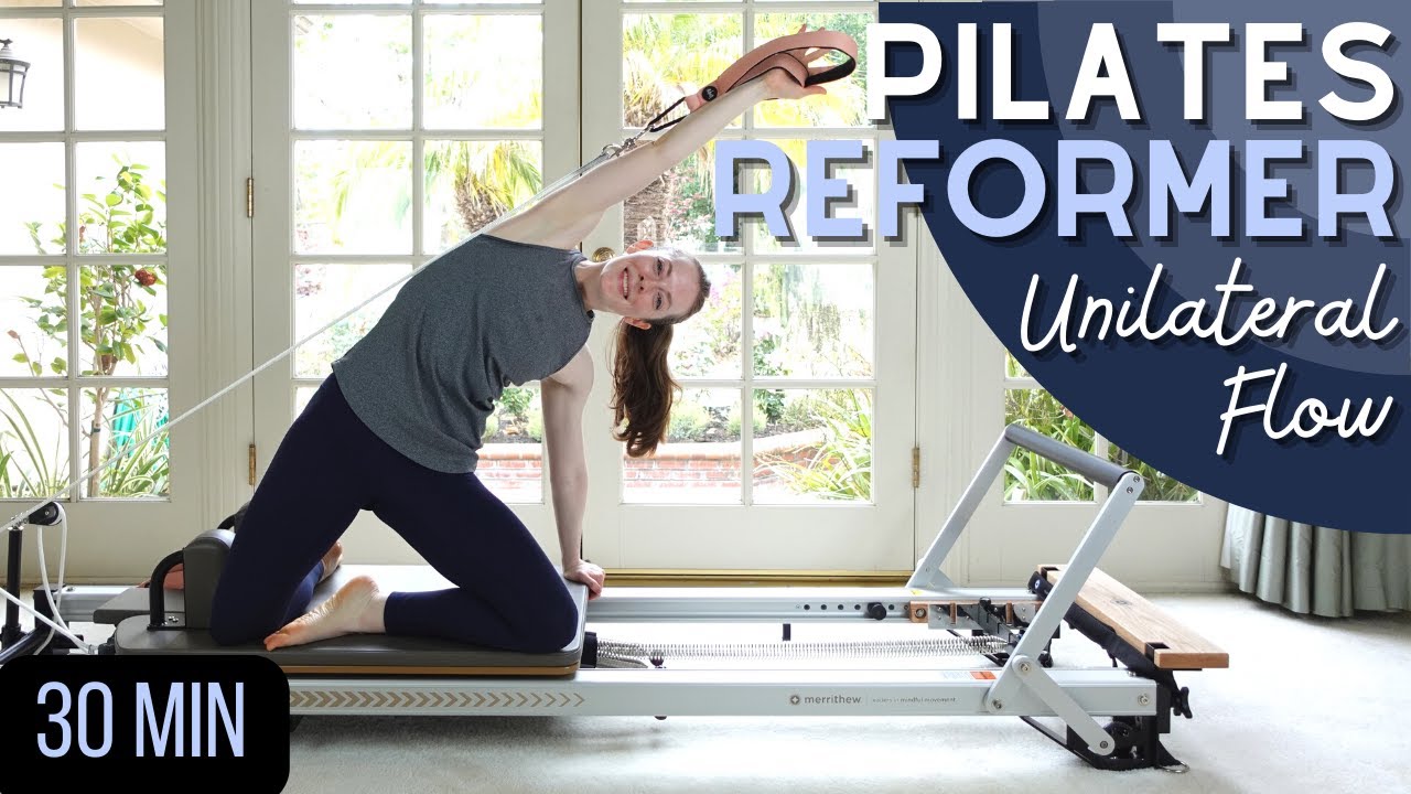 Класс одностороннего пилатеса на реформере | Все уровни, упражнения на развитие кора и стабильнос...