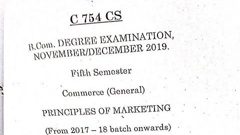 Principles of Marketing-5th semester(2019) for B com(general)#portblair #pondicherry university