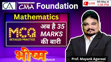 50 Most Imp MCQs of Maths & Stats | CA CMA Foundation | 35 Marks Guaranteed |By Prof. Mayank Agarwal