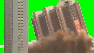 Building demolition green screen