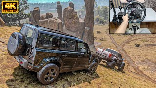 Land Rover Defender & Toyota Hilux | OFFROAD | Forza Horizon 5 | Steering Wheel Gameplay