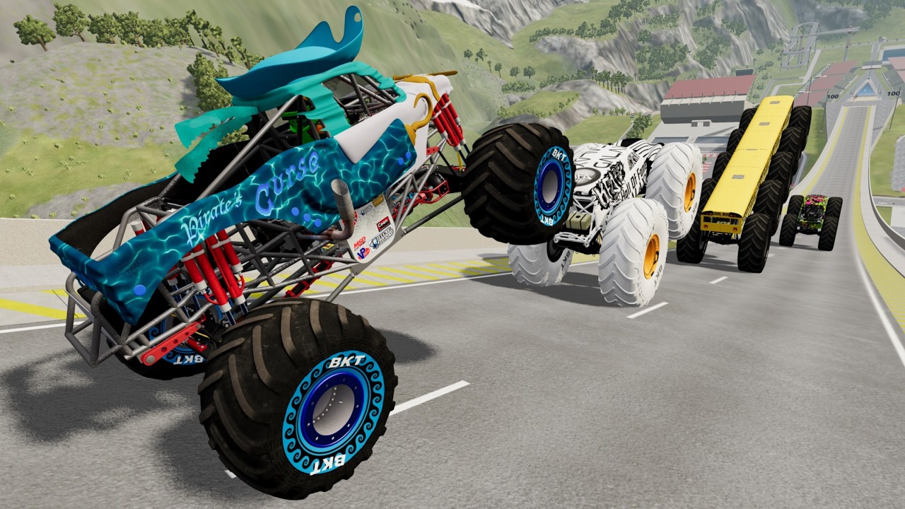Epic #20    High Speed monster trucks jumps Small & Big   | Vehicles Monster Car