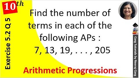 Find the number of terms of the AP 7 13 19 . . . 205 | Ch 5 Class 10 Maths Ex 5.2 Q 5 i