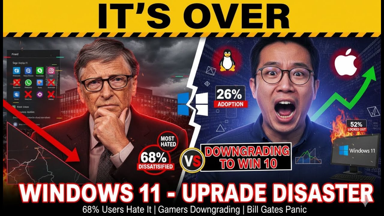 Microsoft is DYING: Windows 11 Becomes Most HATED OS in History (68% Dissatisfied)