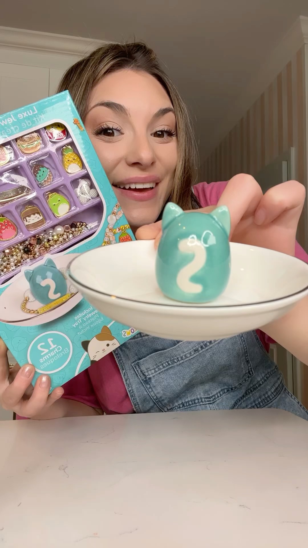 Squishmallow bracelets are cuter in this trinket dish! ?✨ #squishmallows #bracelet
