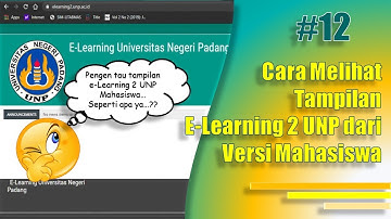 Cara Melihat E learning 2 UNP dari Tampilan Mahasiswa