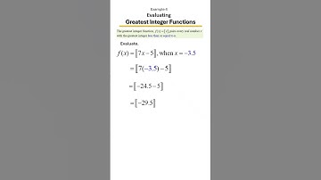 Evaluating the Greatest Integer Function 🔢 | Step-by-Step Understanding of the Step Function, Ex 4