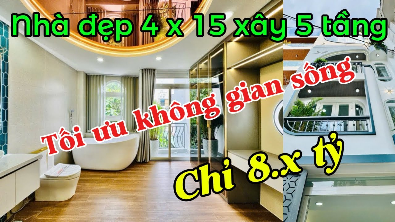 Bán nhà mới 4 x 16 xây 5 tầng full tiện nghi cao cấp giá tốt.