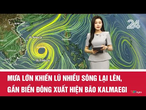 Tin mưa lũ trưa 2/11: Mưa lớn khiến lũ nhiều sông lại lên, gần Biển Đông xuất hiện bão Kalmaegi