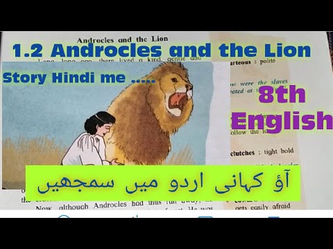 1.2/Androcles and the Lion story in Urdu/Hindi/std 8th English/ مکمل اردو  وضاحت کے ساتھ 