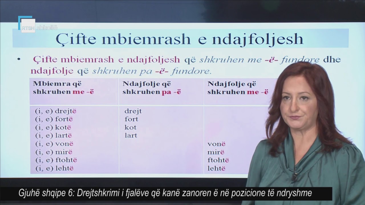 Gjuhë shqipe 6 - Drejtshkrimi i fjalëve që kanë zanoren -ë- në pozicione të ndryshme