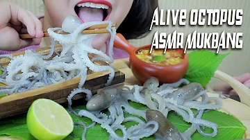 ASMR EATING ALIVE OCTOPUS (EXOTIC FOOD) EXTREME CHEWY EATING SOUNDS | LINH-ASMR