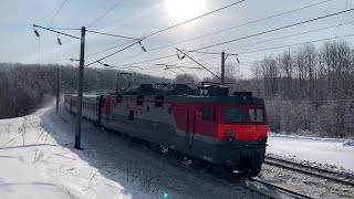 Поезда России на перегоне 
