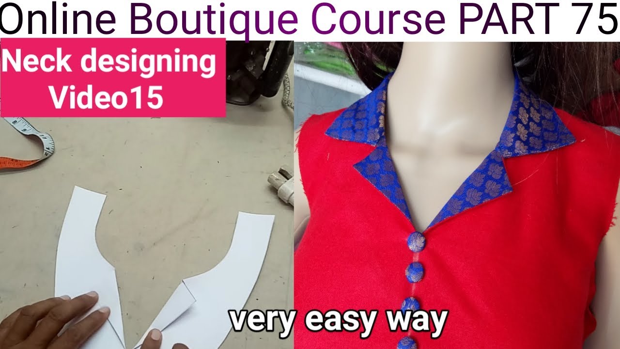 Ladies coat collar cutting and stitching For kurti and suit // Online