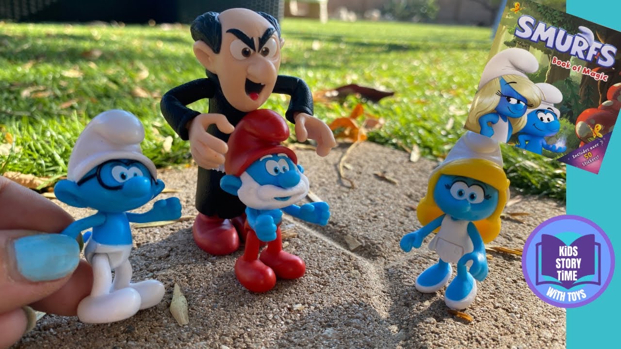 SMURFS TOYS PLAY with BOOK OF MAGIC READ ALOUD STORYTIME