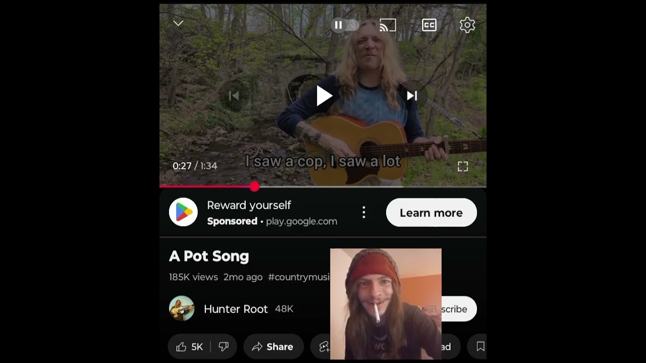 HUNTER ROOT- A POT SONG  FUNNY STORYTELLING  💜🖤 INDEPENDENT ARTIST REACTS