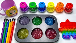 Oddly Satisfying Video | How To Made 6 Fruit Slimes PlayDoh AND Rainbow Lollipop Candy Cutting ASMR