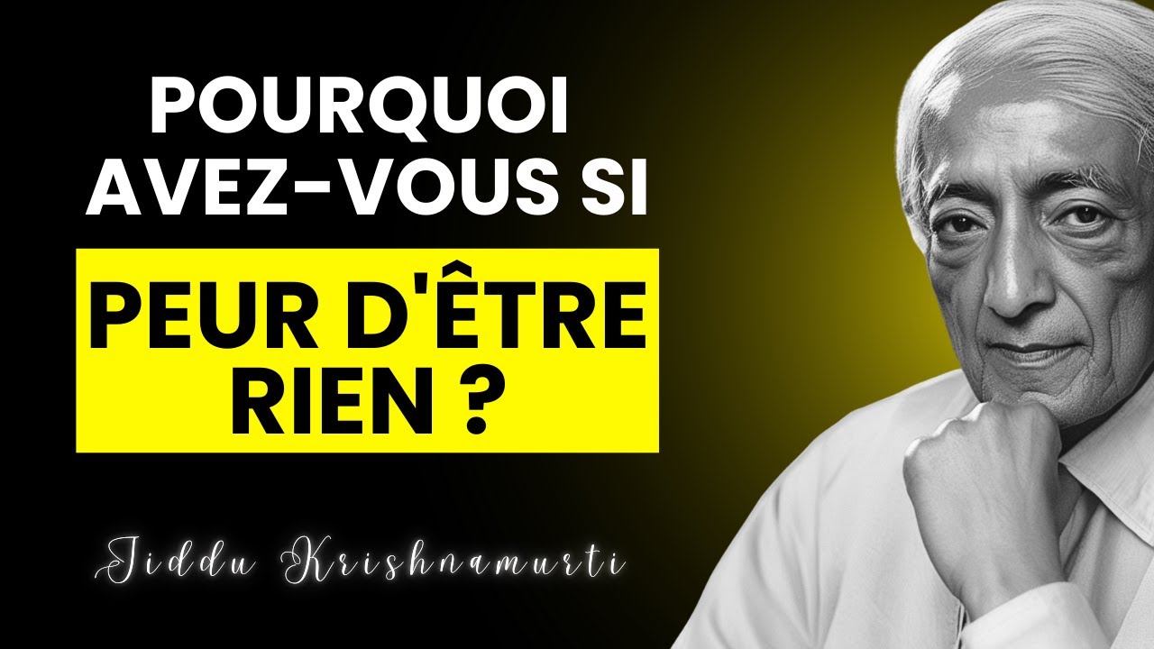 Vous Vivez une Torture et Vous ne le Savez Pas - Krishnamurti Révèle