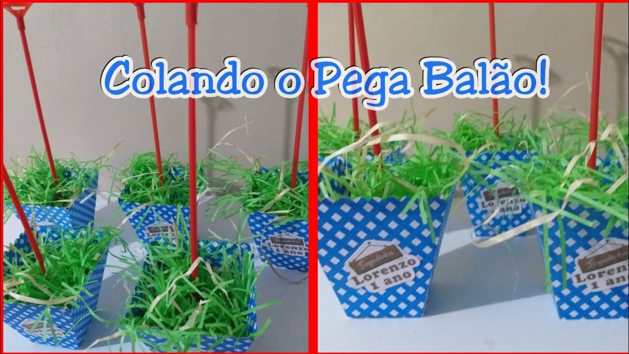 Pega balão no centro de mesa, como colar?
