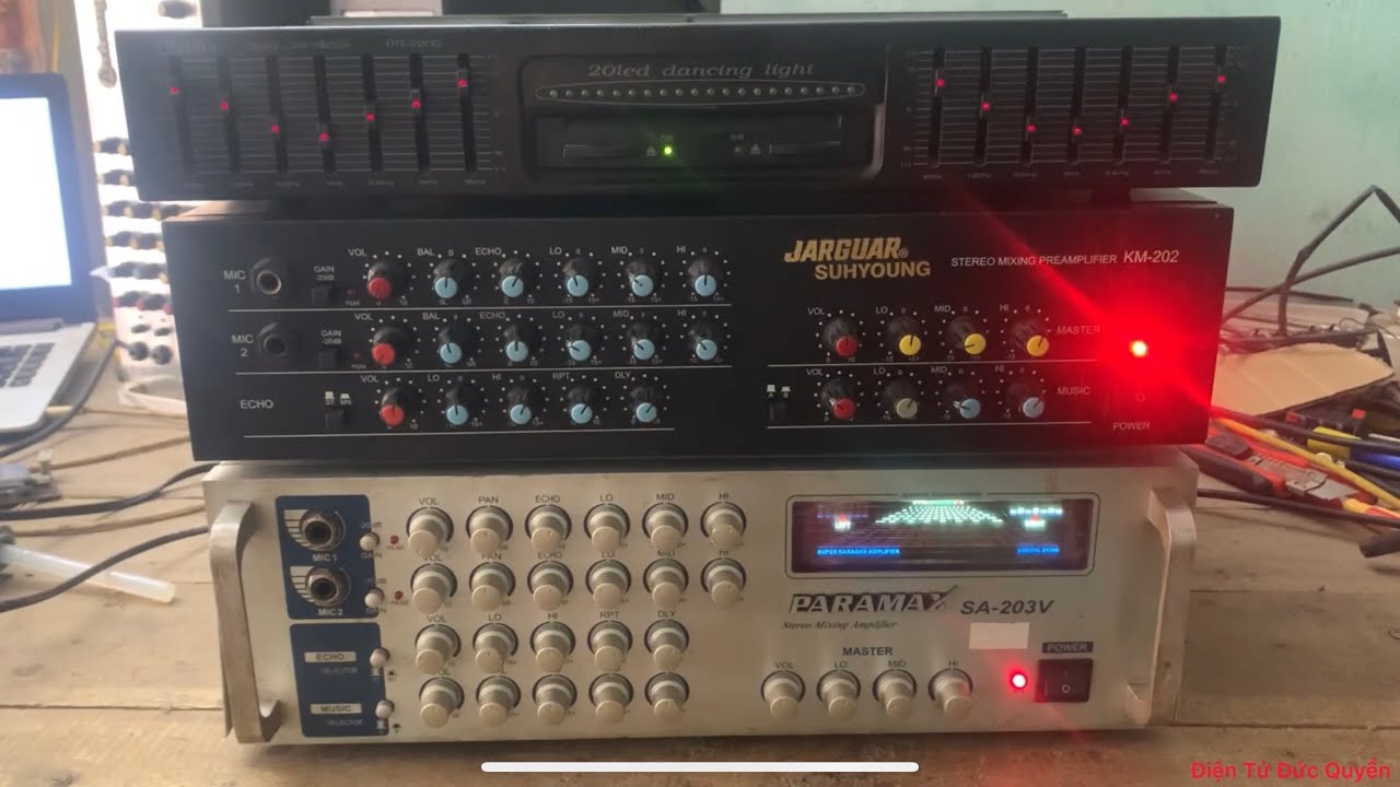 Mixer Jaguar KM202 Giá 500k Lọc Hàn Quốc Giá 550k Ampli Paramax SA203V
