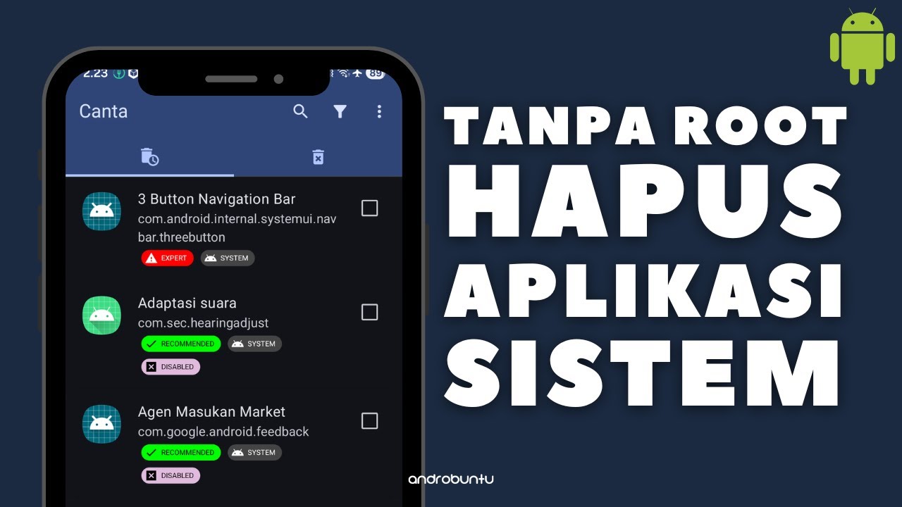 Tanpa Root, Cara Hapus Aplikasi Bawaan Android (Semua Merek) - YouTube
